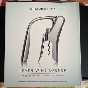 [Williams Sonoma] NIB Lever Wine Opener with copper detailing.